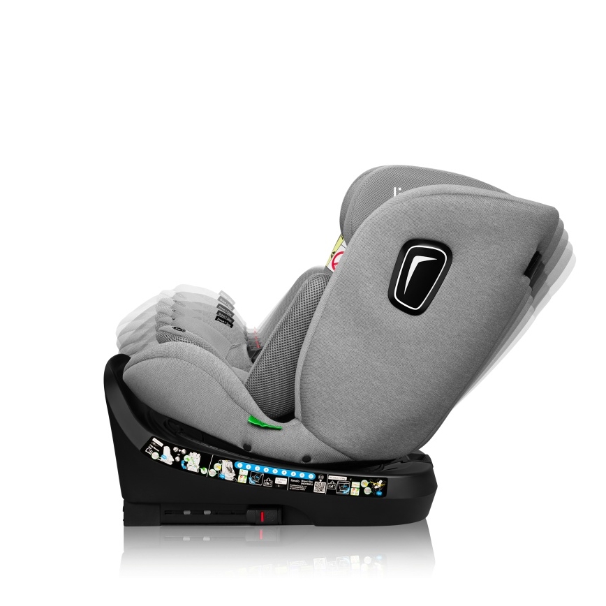 Lionelo - Autosedačka s otočnou bázou BRAVE i-Size 40-150 cm Grey Stone