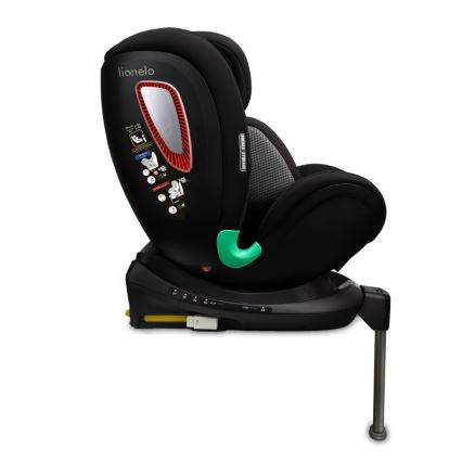 Lionelo - Autosedačka s otočnou základňou ANTOON PLUS i-Size 40-105 cm, čierny onyx