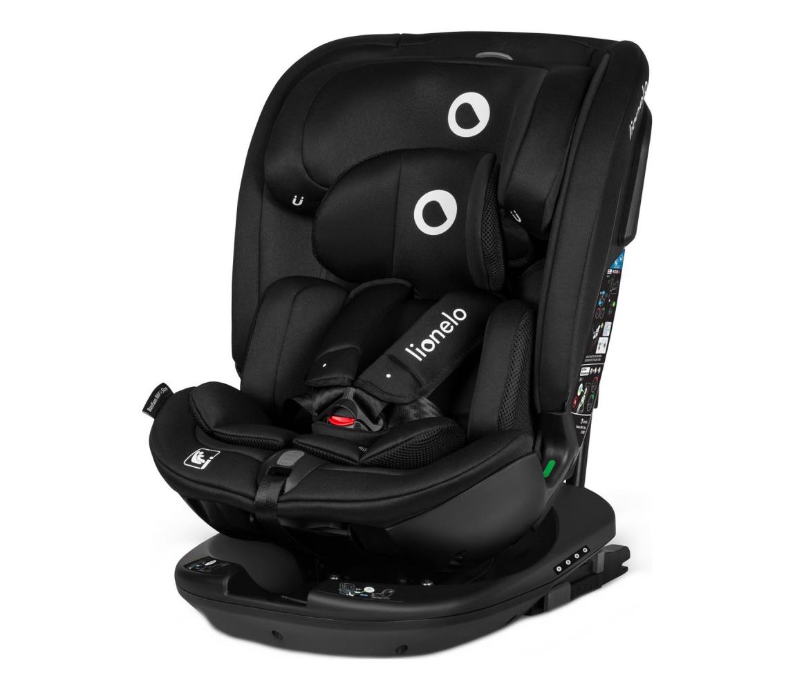 Lionelo - Autosedačka s otočnou základňou BASTIAAN i-Size 40-150 cm Čierny karbón 5903771705110