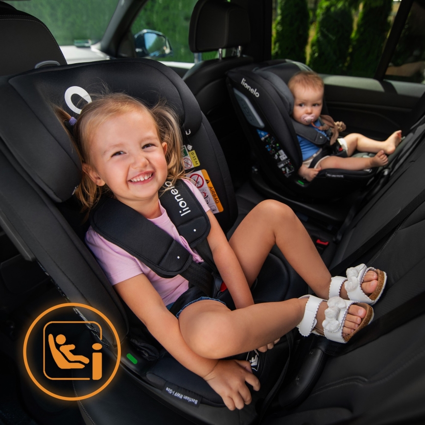 Lionelo - Autosedačka s otočnou základňou BASTIAAN i-Size 40-150 cm Čierny karbón