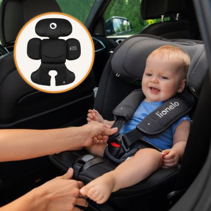 Lionelo - Autosedačka s otočnou základňou BASTIAAN i-Size 40-150 cm Čierny karbón