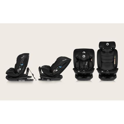 Lionelo - Autosedačka s otočnou základňou BASTIAAN i-Size 40-150 cm Čierny karbón