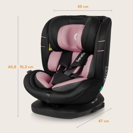 Lionelo - Autosedačka s otočnou základňou BASTIAAN i-Size 40-150 cm Pink Rose