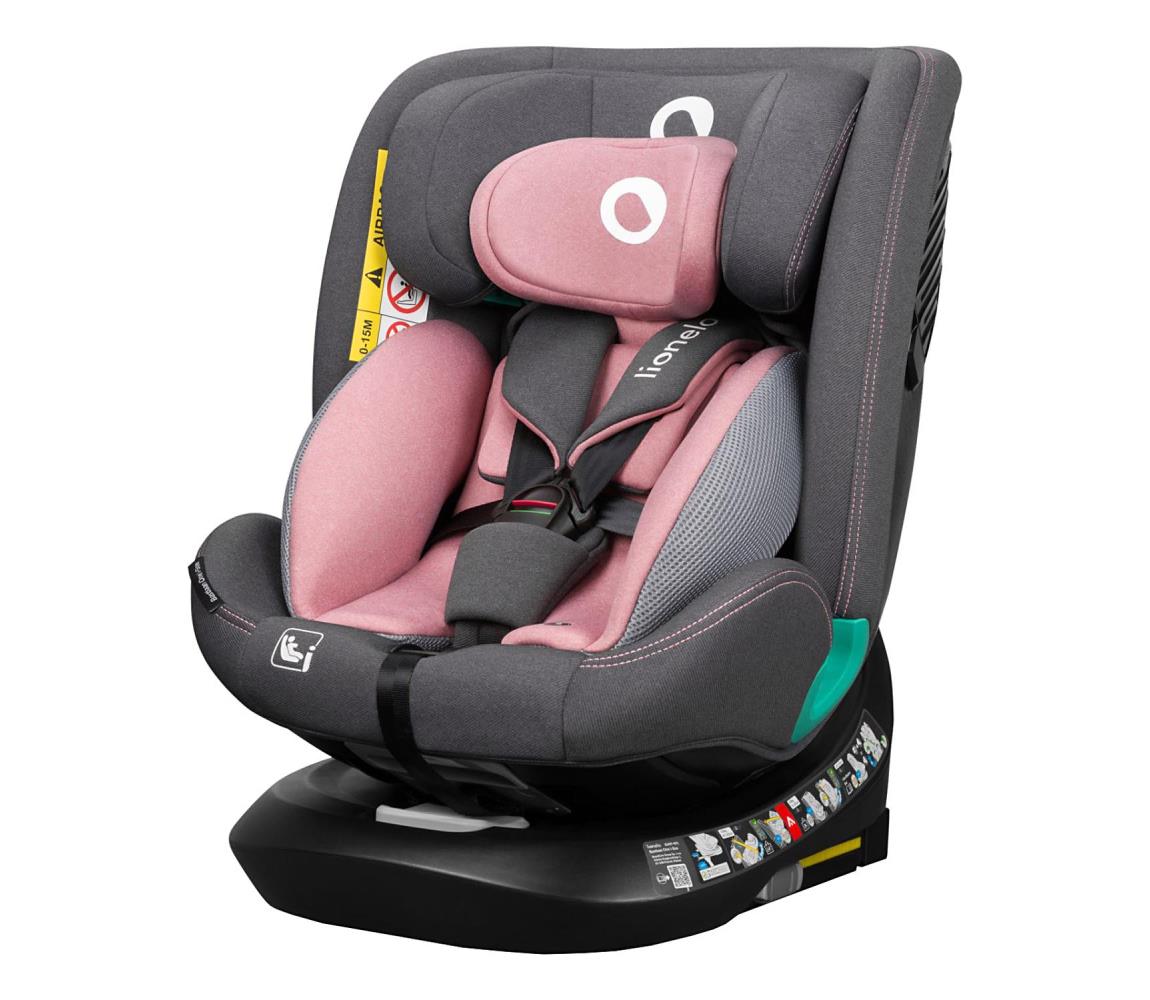 Lionelo - Autosedačka s otočnou základňou BASTIAAN ONE i-Size 40-150 cm Pink Rose 5903771707718