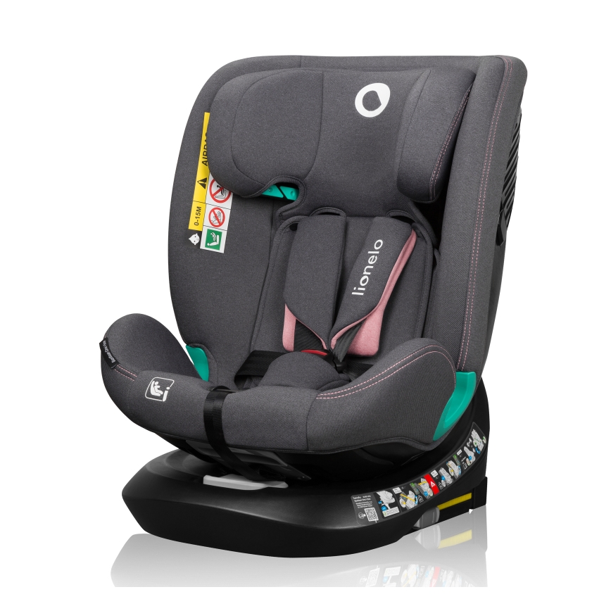 Lionelo - Otočná autosedačka so základňou BASTIAAN ONE i-Size 40-150 cm Pink Rose