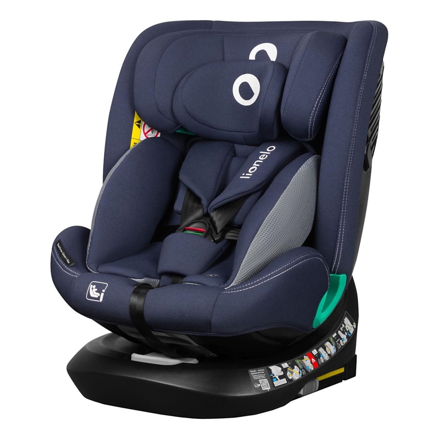 Lionelo - autosedačka s otočnou základňou BASTIAAN ONE i-Size 40–150 cm tmavomodrá