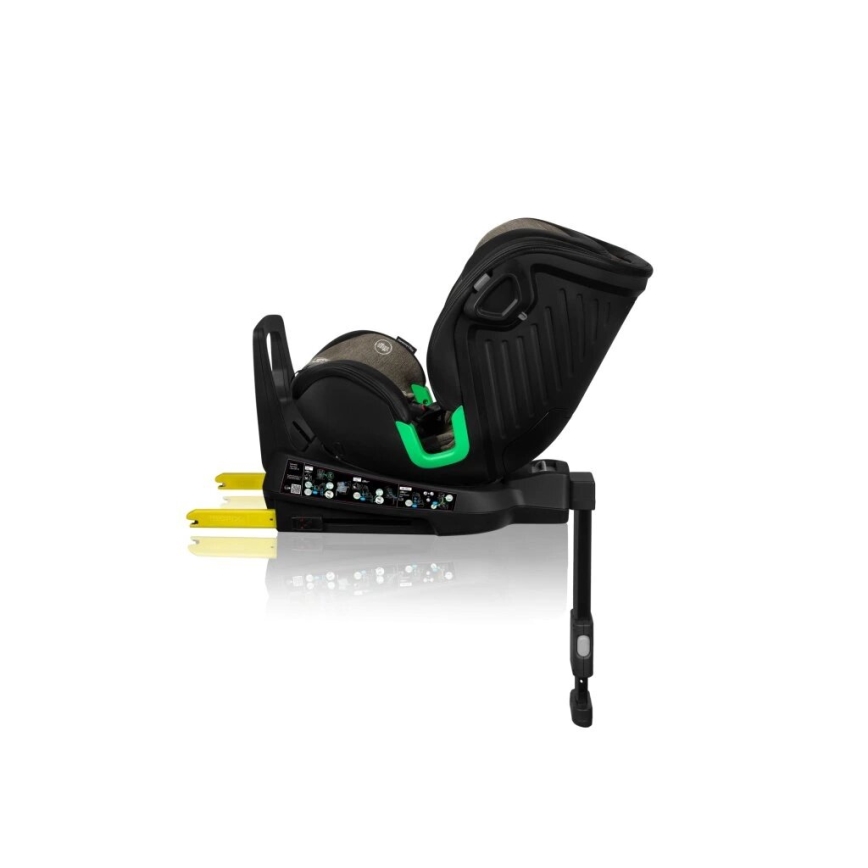 Lionelo - Autosedačka so základňou otočná HARMONY i-Size 40-150 cm čierna/olivová