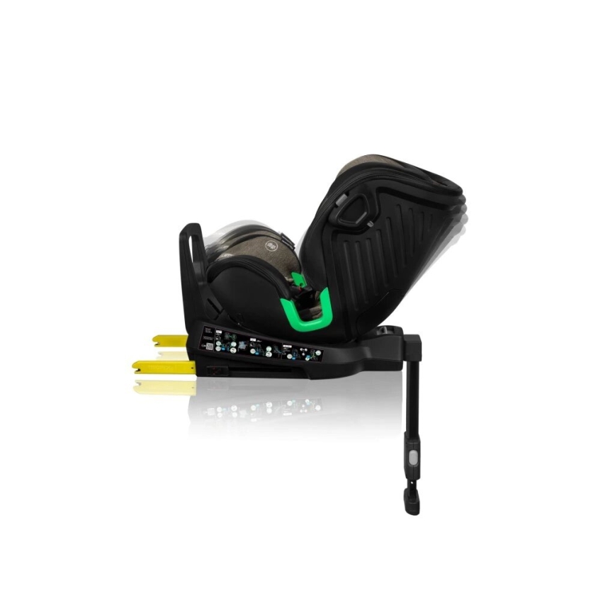 Lionelo - Autosedačka so základňou otočná HARMONY i-Size 40-150 cm čierna/olivová