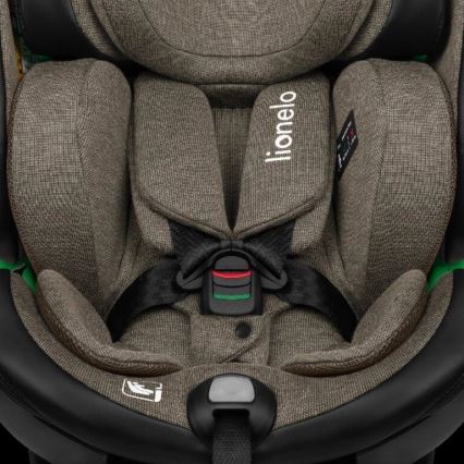 Lionelo - Autosedačka so základňou otočná HARMONY i-Size 40-150 cm čierna/olivová
