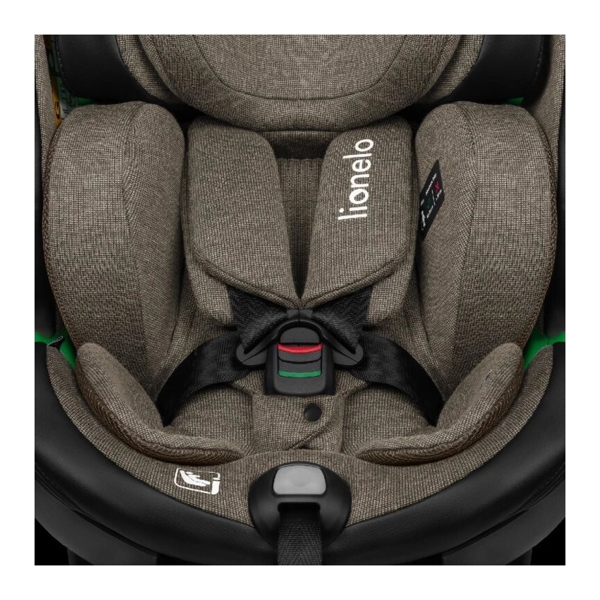 Lionelo - Autosedačka so základňou otočná HARMONY i-Size 40-150 cm čierna/olivová