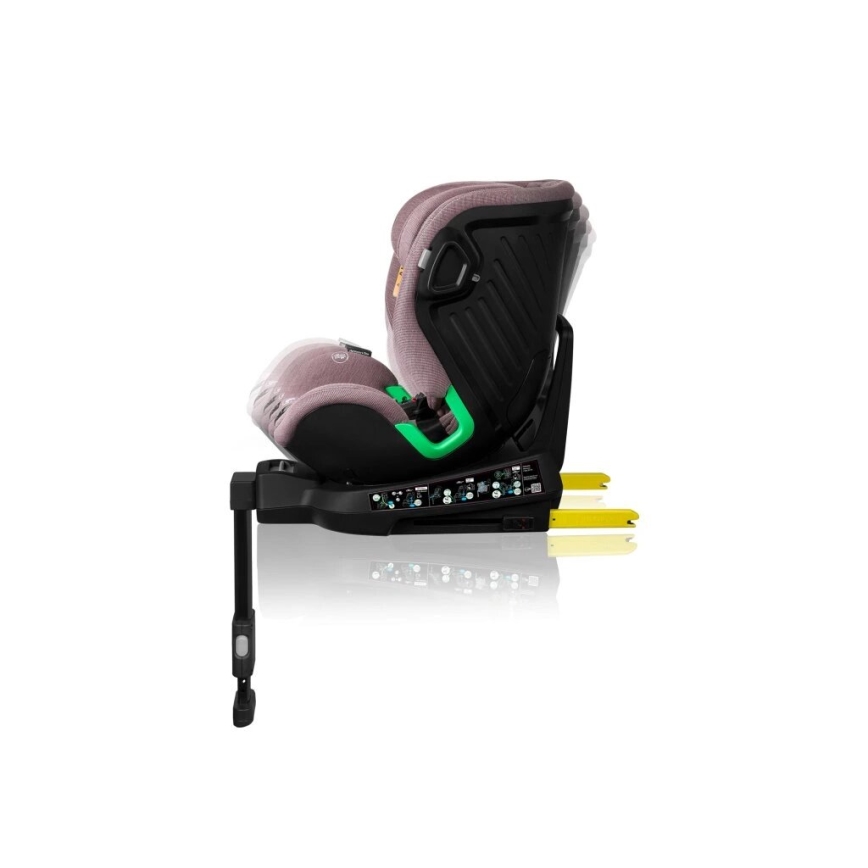 Lionelo - Autosedačka so základňou otočná HARMONY i-Size 40-150 cm ružová