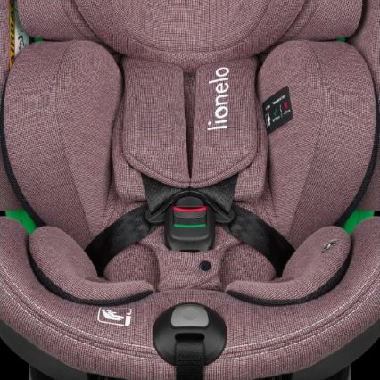 Lionelo - Autosedačka so základňou otočná HARMONY i-Size 40-150 cm ružová