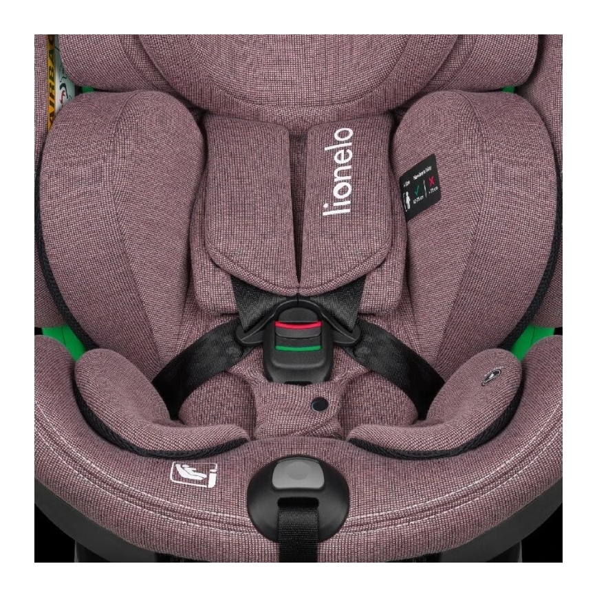 Lionelo - Autosedačka so základňou otočná HARMONY i-Size 40-150 cm ružová