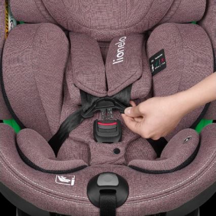 Lionelo - Autosedačka so základňou otočná HARMONY i-Size 40-150 cm ružová