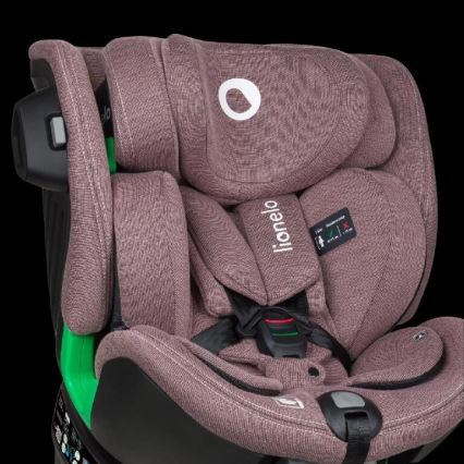 Lionelo - Autosedačka so základňou otočná HARMONY i-Size 40-150 cm ružová