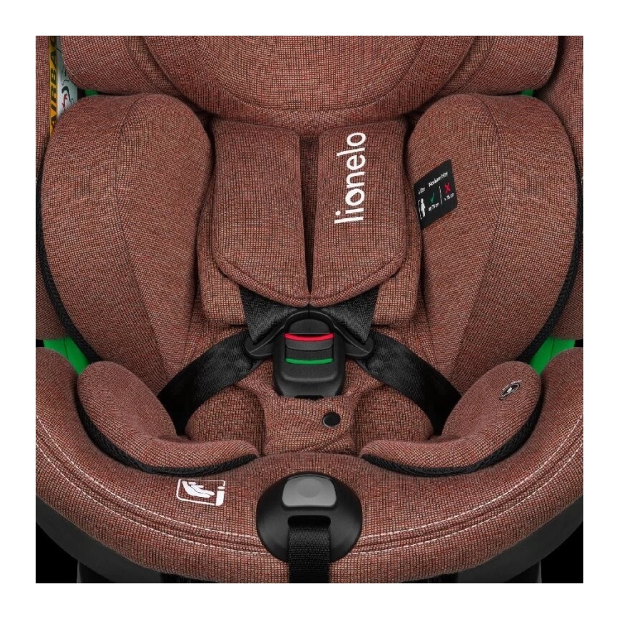Lionelo - Autosedačka so základňou otočná HARMONY i-Size 40-150 cm tehlová