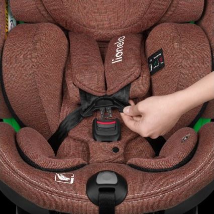 Lionelo - Autosedačka so základňou otočná HARMONY i-Size 40-150 cm tehlová
