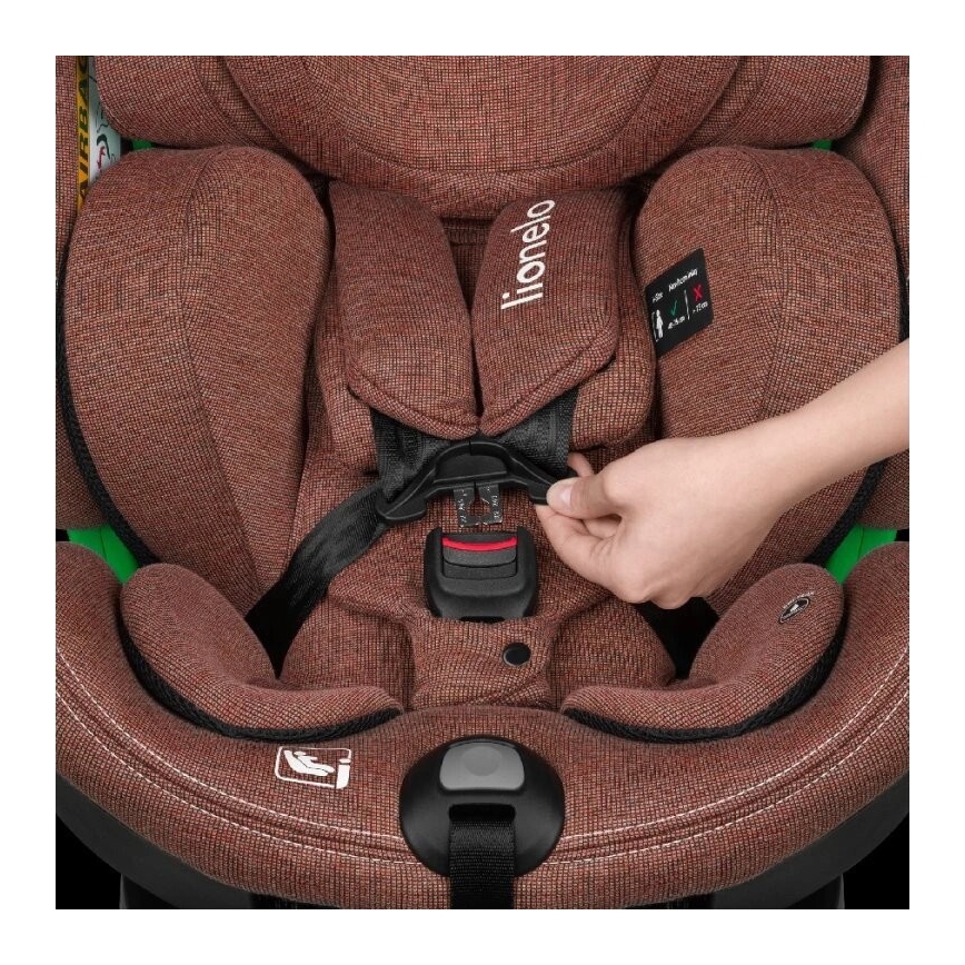 Lionelo - Autosedačka so základňou otočná HARMONY i-Size 40-150 cm tehlová