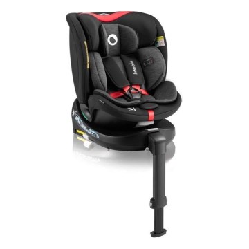 Lionelo - Autosedačka so základňou otočná NAVY i-Size 40-150 cm čierna/červená