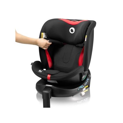 Lionelo - Autosedačka so základňou otočná NAVY i-Size 40-150 cm čierna/červená