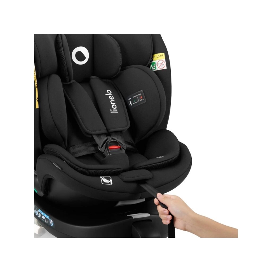 Lionelo - Autosedačka so základňou otočná NAVY i-Size 40-150 cm čierna
