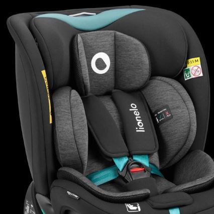 Lionelo - Autosedačka so základňou otočná NAVY i-Size 40-150 cm čierna/tyrkysová