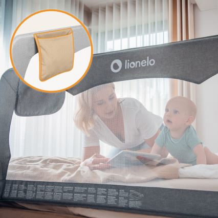 Lionelo - Bezpečnostná zábrana na posteľ HANNA Šedý melange