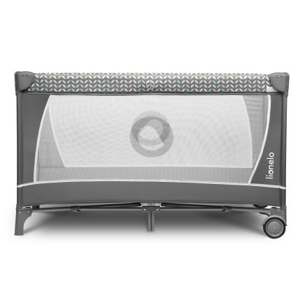 Lionelo - Cestovná postieľka FLOWER Sivá Scandi