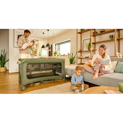 Lionelo - cestovná postieľka JASMIN EASY FOLD olivová