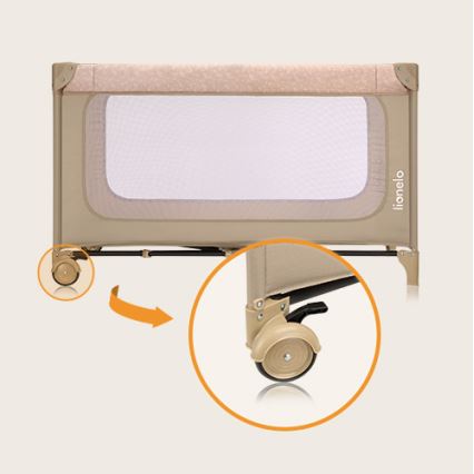 Lionelo - Cestovná postieľka JASMIN EASY FOLD Piesková