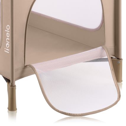 Lionelo - Cestovná postieľka JASMIN EASY FOLD Piesočná béžová