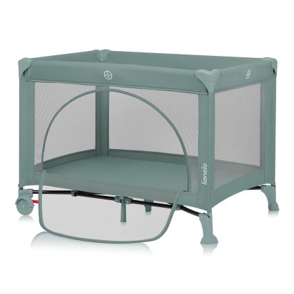 Lionelo - Cestovná postieľka LAURA Green Sage