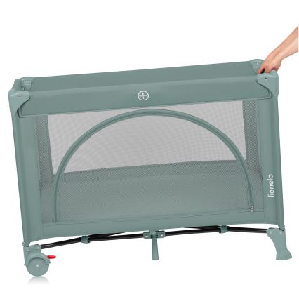Lionelo - Cestovná postieľka LAURA Green Sage