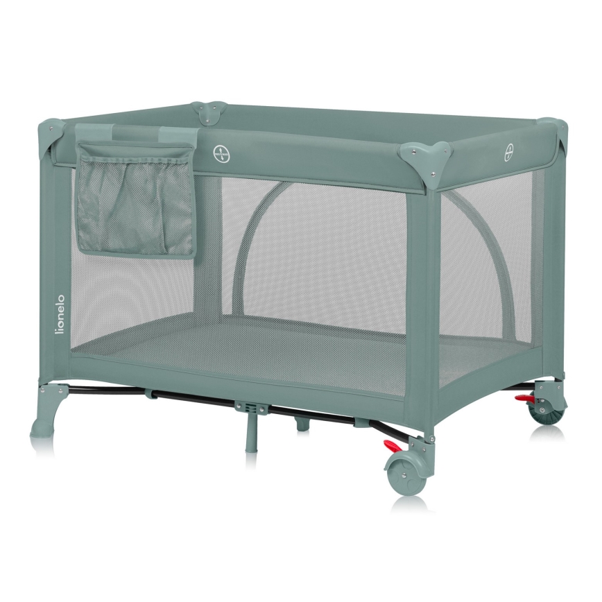 Lionelo - Cestovná postieľka LAURA Green Sage