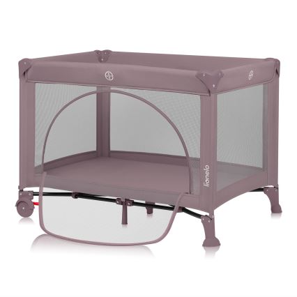 Lionelo - Cestovná postieľka LAURA Pink Nude