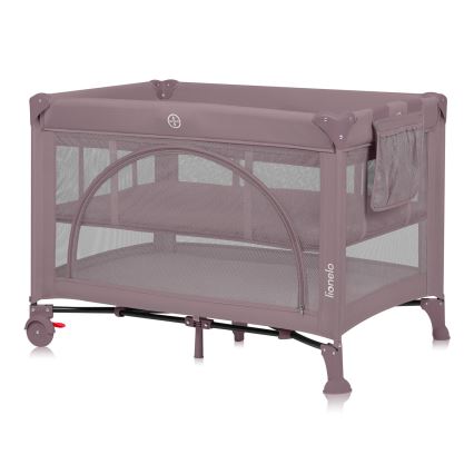 Lionelo - Cestovná postieľka LAURA Pink Nude