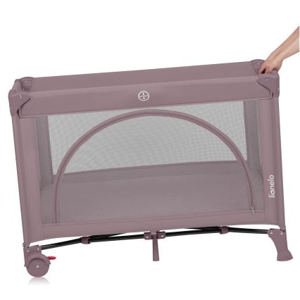 Lionelo - Cestovná postieľka LAURA Pink Nude