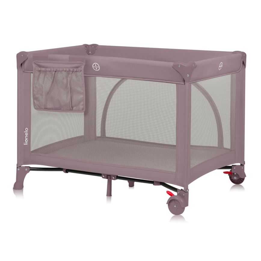 Lionelo - Cestovná postieľka LAURA Pink Nude