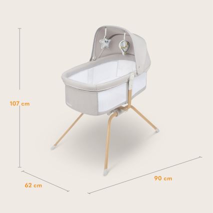 Lionelo - Cestovná postieľka MALIN EVO Beige Natural