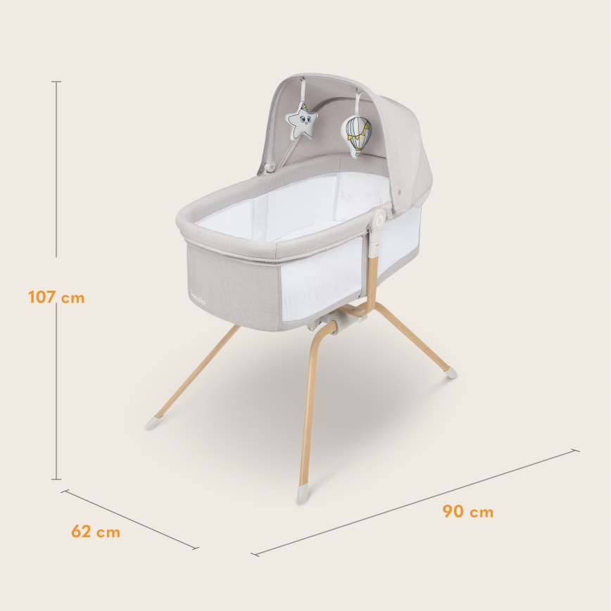Lionelo - Cestovná postieľka MALIN EVO Beige Natural