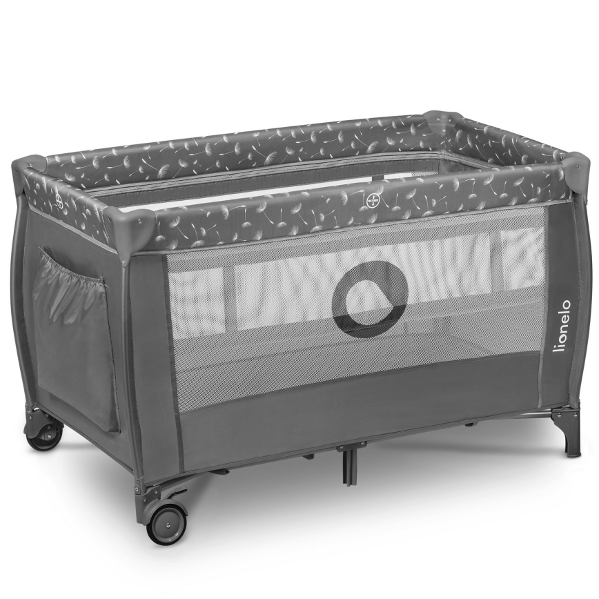 Lionelo - Cestovná postieľka STEFI PLUS sivá/biela
