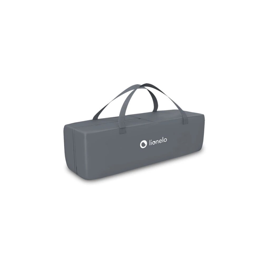 Lionelo - Cestovná postieľka STEFI sivá/žltá