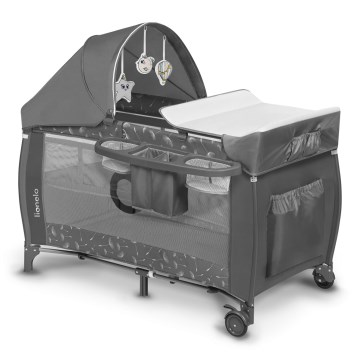 Lionelo - Cestovná postieľka SVEN PLUS sivá