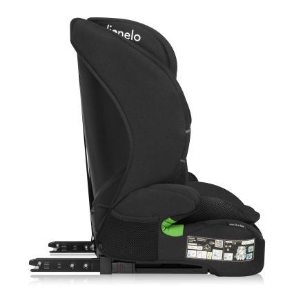 Lionelo - detská autosedačka LEVI FIX i-Size 76–150 cm, čierny karbón