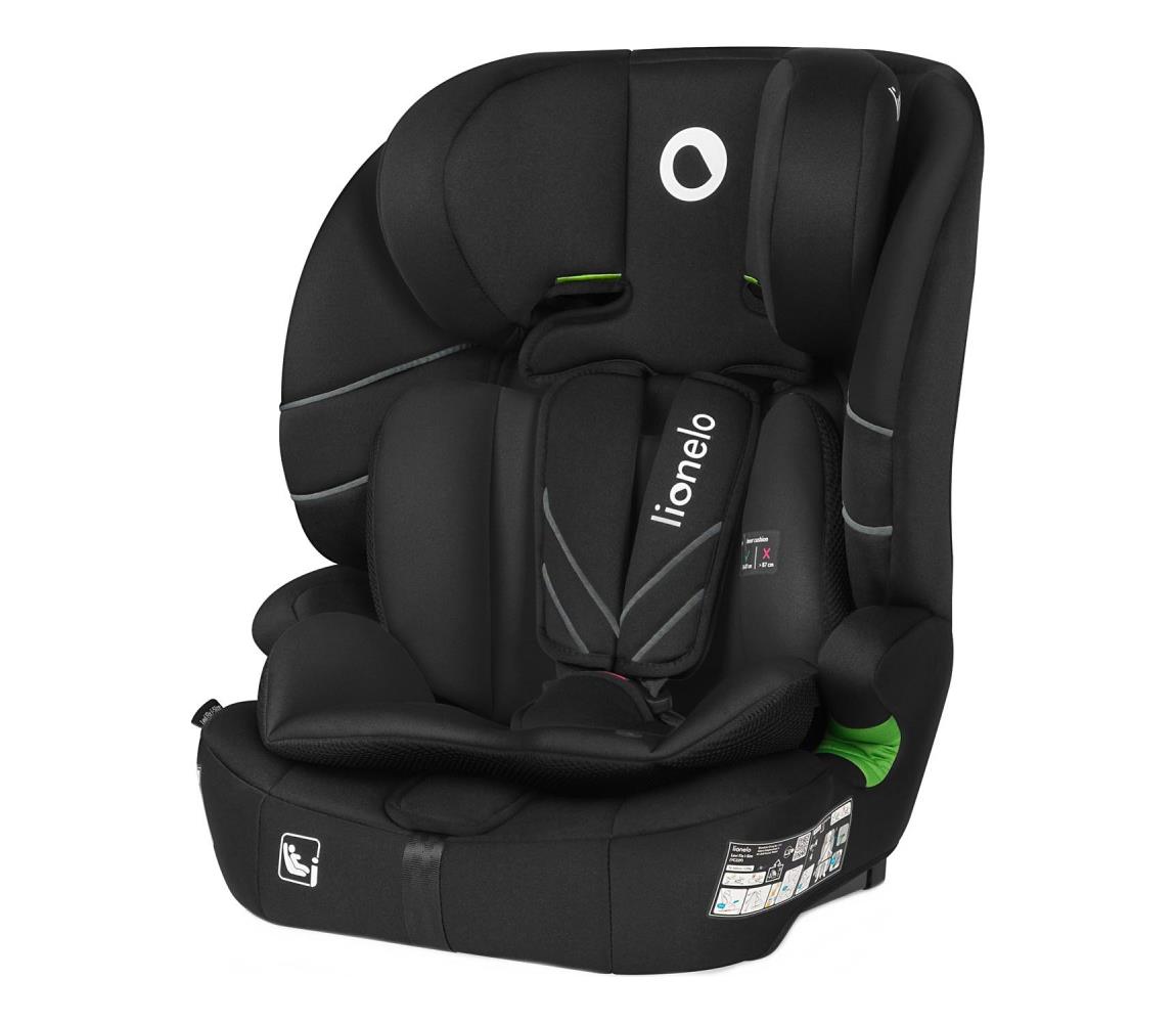 Lionelo - detská autosedačka LEVI FIX i-Size 76–150 cm, čierny karbón 5903771723916