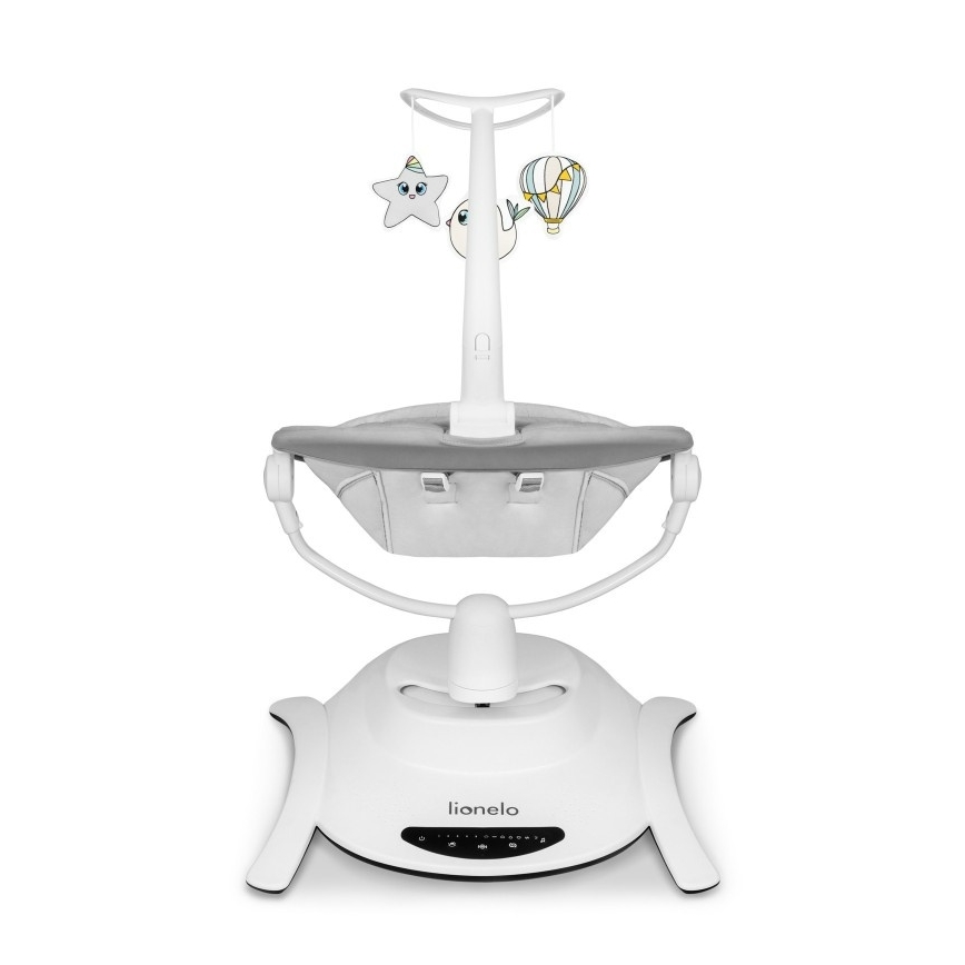Lionelo - Detská hojdačka s melódiou BELLA Grey Concrete + diaľkové ovládanie