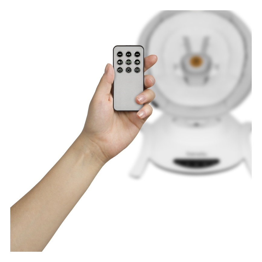 Lionelo - Detská hojdačka s melódiou BELLA Grey Concrete + diaľkové ovládanie