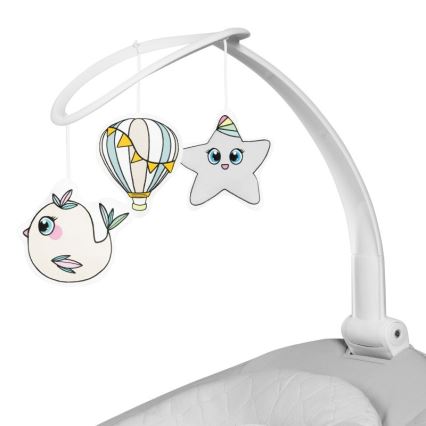 Lionelo - Detská hojdačka s melódiou BELLA Grey Concrete + diaľkové ovládanie