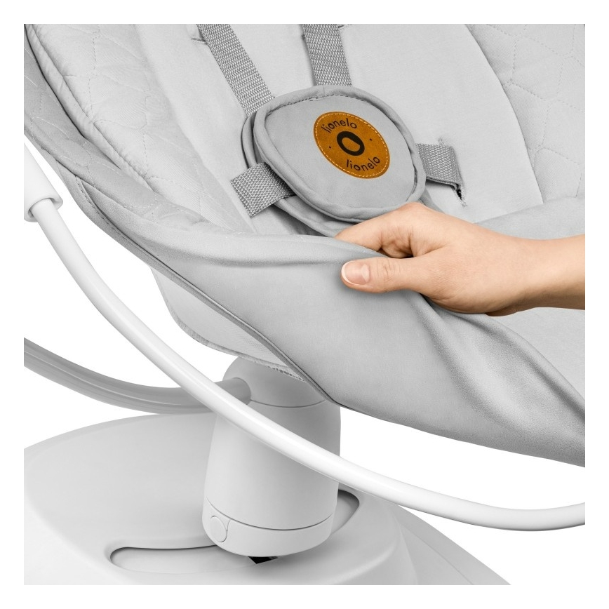 Lionelo - Detská hojdačka s melódiou BELLA Grey Concrete + diaľkové ovládanie