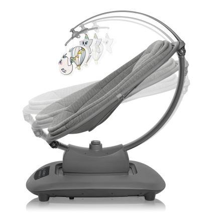 Lionelo - Detská hojdačka s melódiou BLOSSOM Grey Concrete + diaľkové ovládanie
